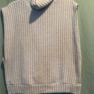 SHEIN Gray Turtleneck Sweater with Ribbed Knit